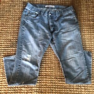 Blue Rag Men’s Distressed Straight Cut Blue Size 38 Jeans